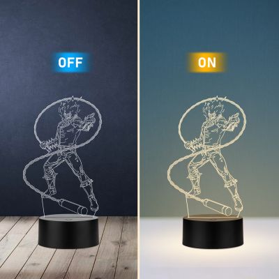 3D Illusion Ghost Raider Led Night Lamp with Warm White Color Gift for Anime Lover